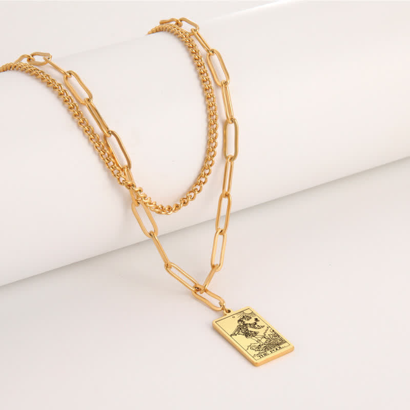 Olivenorma Tarot Card Double Chain Necklace