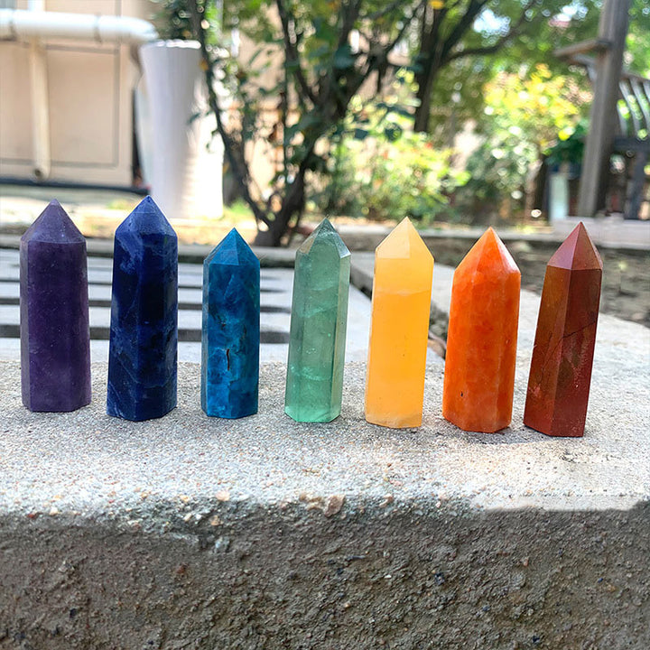 Chakra Crystal Wands Tower Crystal Set