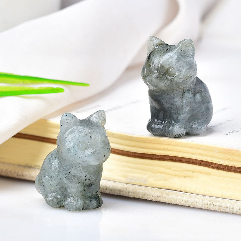 Olivenorma Crystal Kitten Stone Carving Crafts Gemstone Decoration - image 10