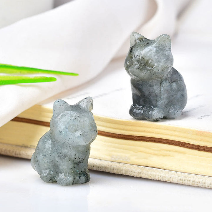 Olivenorma Crystal Kitten Stone Carving Crafts Gemstone Decoration - image 10