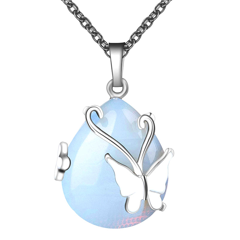 Crystal Butterfly Wings Gemstone Necklace