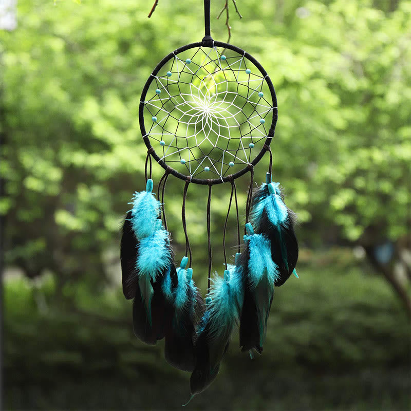 Olivenorma "Peace Lotus" - Turquoise Feather Dream Catcher