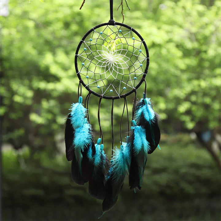 Olivenorma "Peace Lotus" - Turquoise Feather Dream Catcher