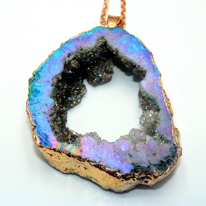 Natural Crystal Geode Pendant