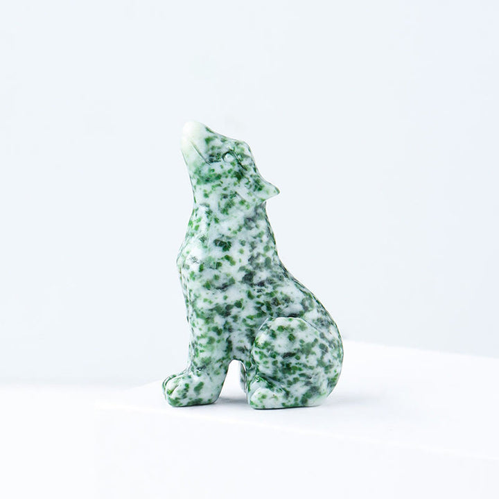 Olivenorma Natural Crystal Little Wolf Boy Gemstone Decoration - Green Jade - image 12