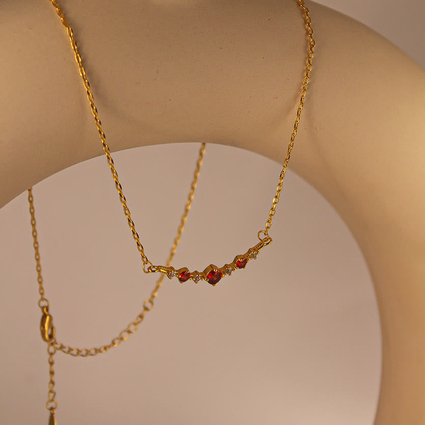 Olivenorma "Symbol of Independence" Garnet Diamond Necklace