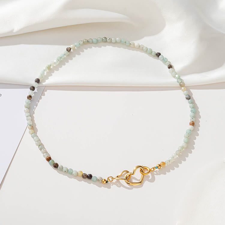 Olivenorma Natural Amazonite Gemstone Clavicle Necklace