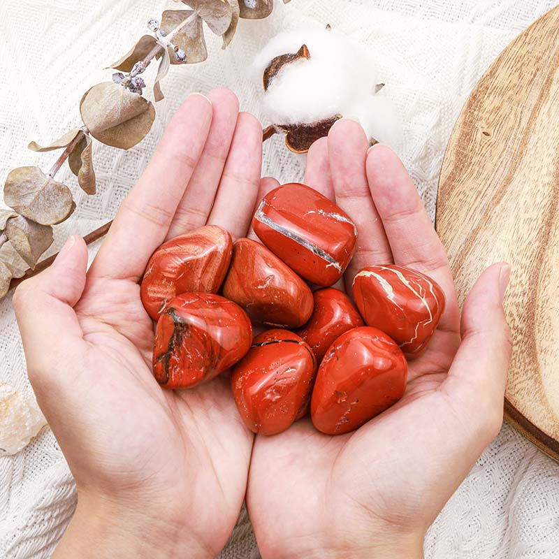 Olivenorma Red Jasper Natural Tumbled Stone Set