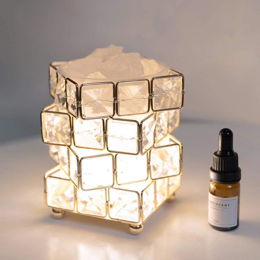 Olivenorma Four layer Rubiks Essential Oil Crystal Aromatherapy Lamp