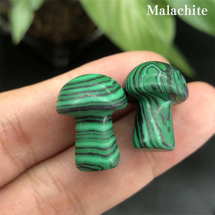 Olivenorma Natural Crystal Mini Mushroom Decoration  - Malachite - image 19
