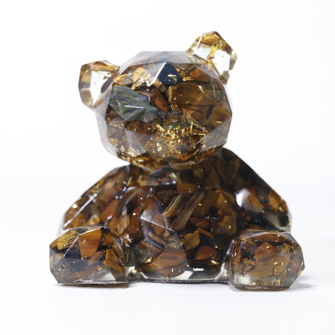 Olivenorma Crystal Gravel Resin Bear Ornament Gemstone Decoration