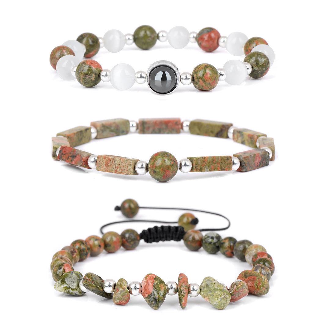 Olivenorma "Healing Wishes" Natural Crystal 3 Pieces Set Bracelet