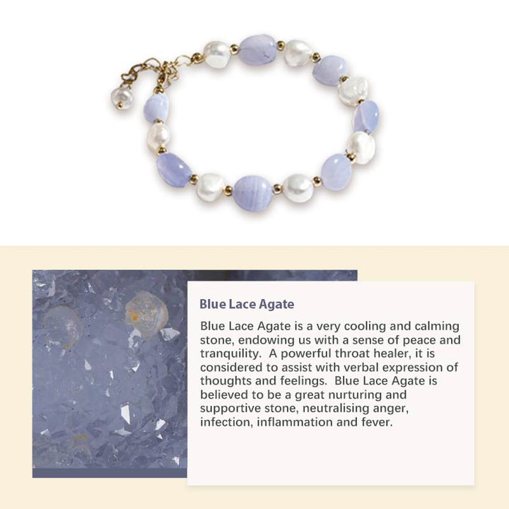 Natural Crystal Pearl Gemstone Bracelet