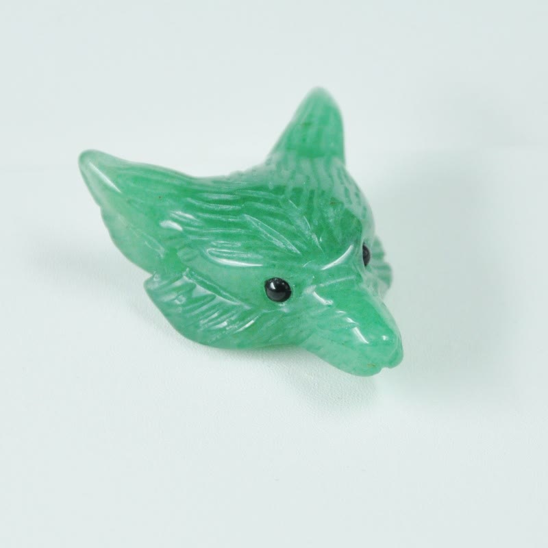 Olivenorma Spirit Guardian Wolf Head Crystal Carving Gemstone Decoration - Green Aventurine - With Card - image 29