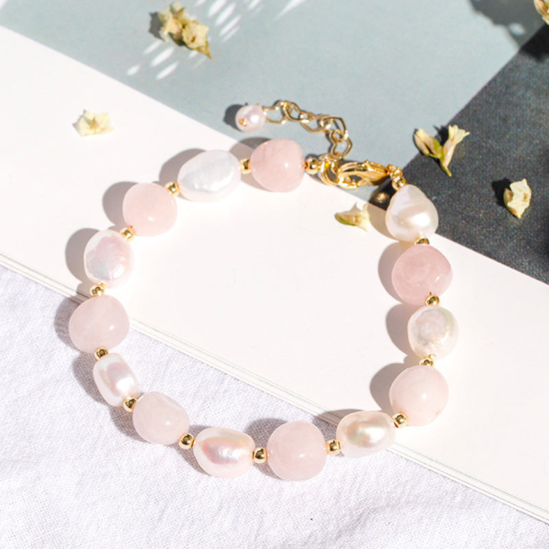 Natural Crystal Pearl Gemstone Bracelet