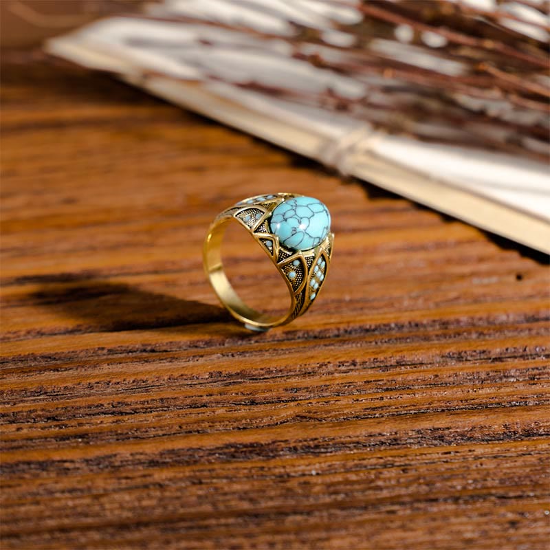 Olivenorma Light Luxury Vintage Turquoise Ring