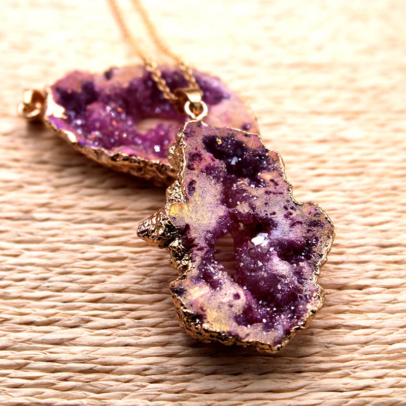 Natural Crystal Geode Pendant