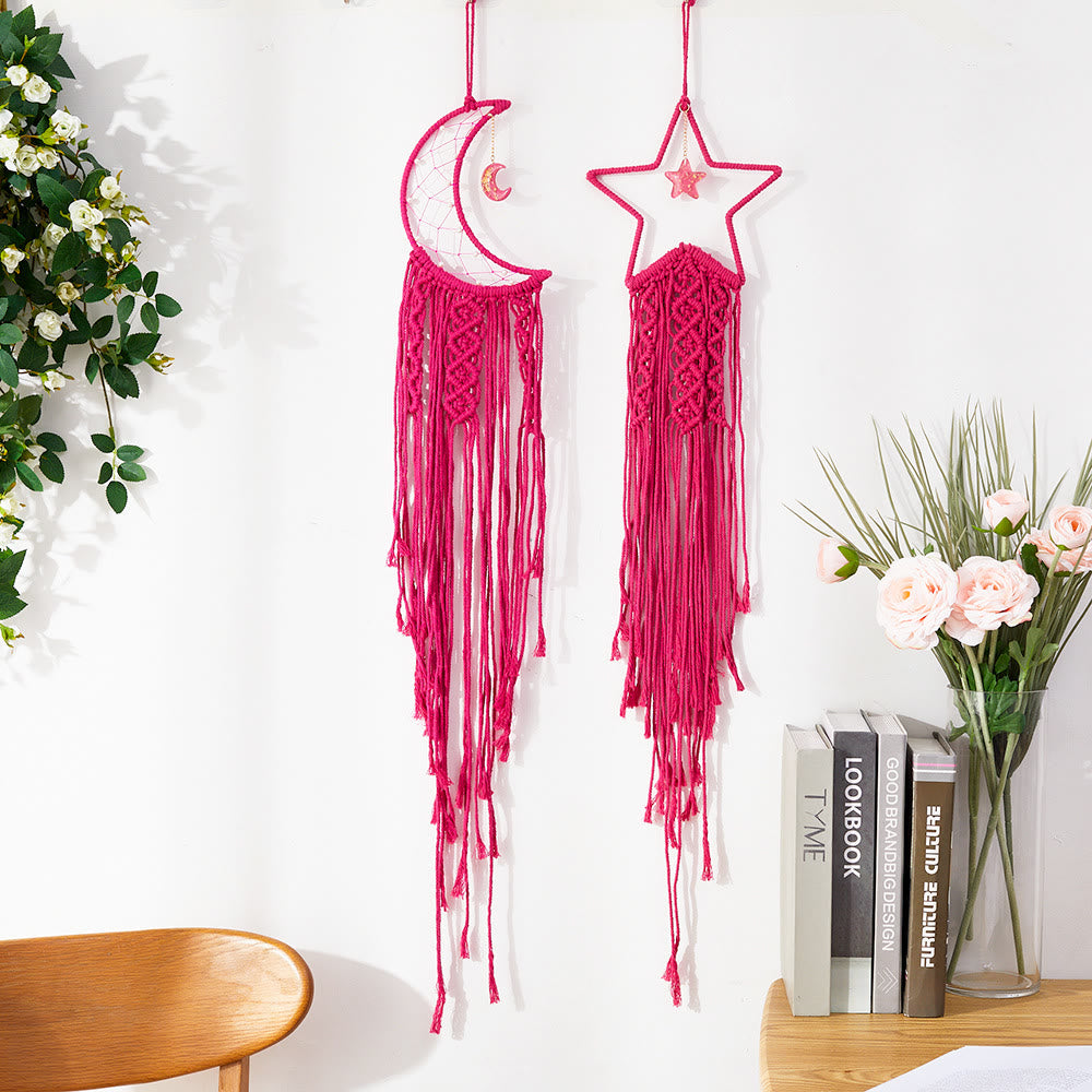 Olivenorma Star Moon Macrame Tassel Dream Catcher