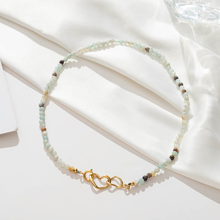 Olivenorma Natural Amazonite Gemstone Clavicle Necklace