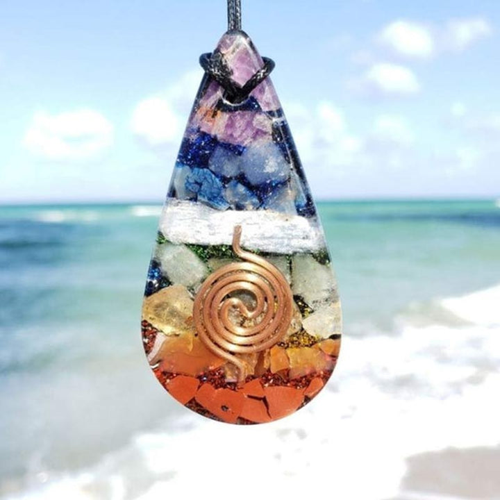 Olivenorma Chakra Rainbow Healing Orgone Necklace