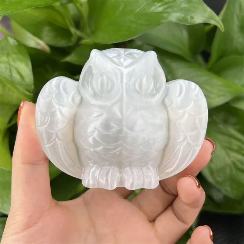 Olivenorma Clear Crystal Owl Gemstone Decoration