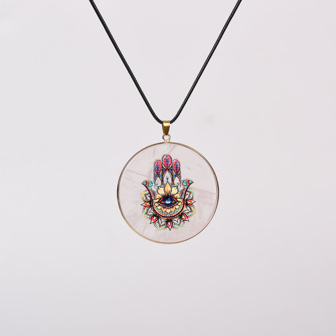 Olivenorma Crystal Hamsa Chakra Tree Of Life Necklace