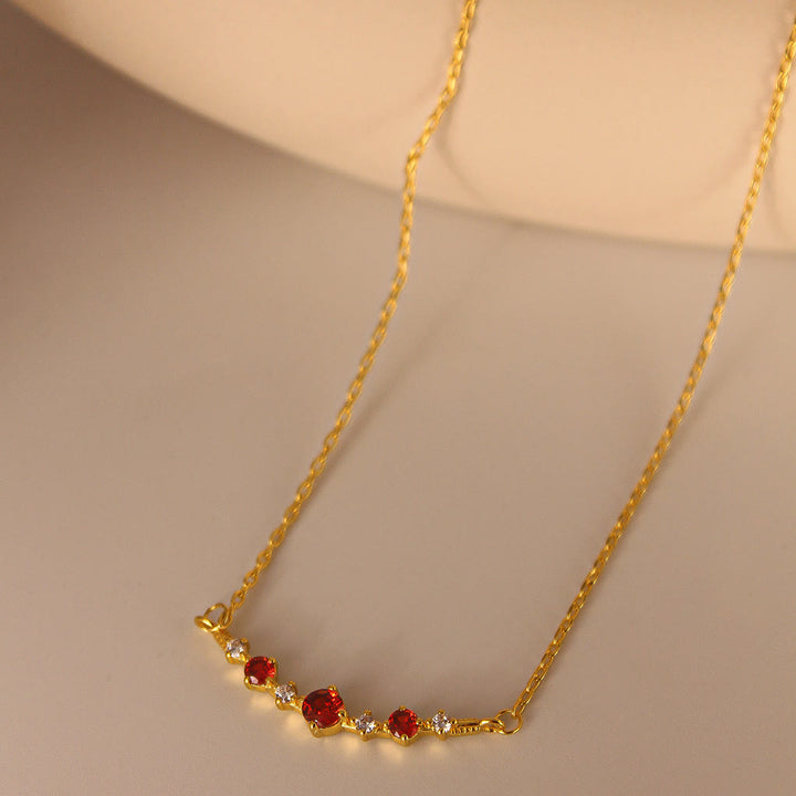 Olivenorma "Symbol of Independence" Garnet Diamond Necklace