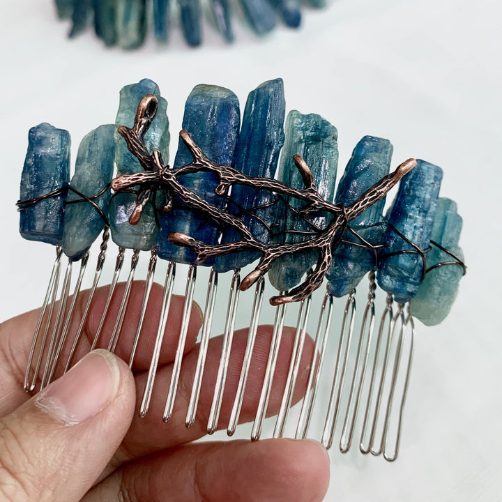 Olivenorma Natural Kyanite Crown Headband Hair Comb Jewelry