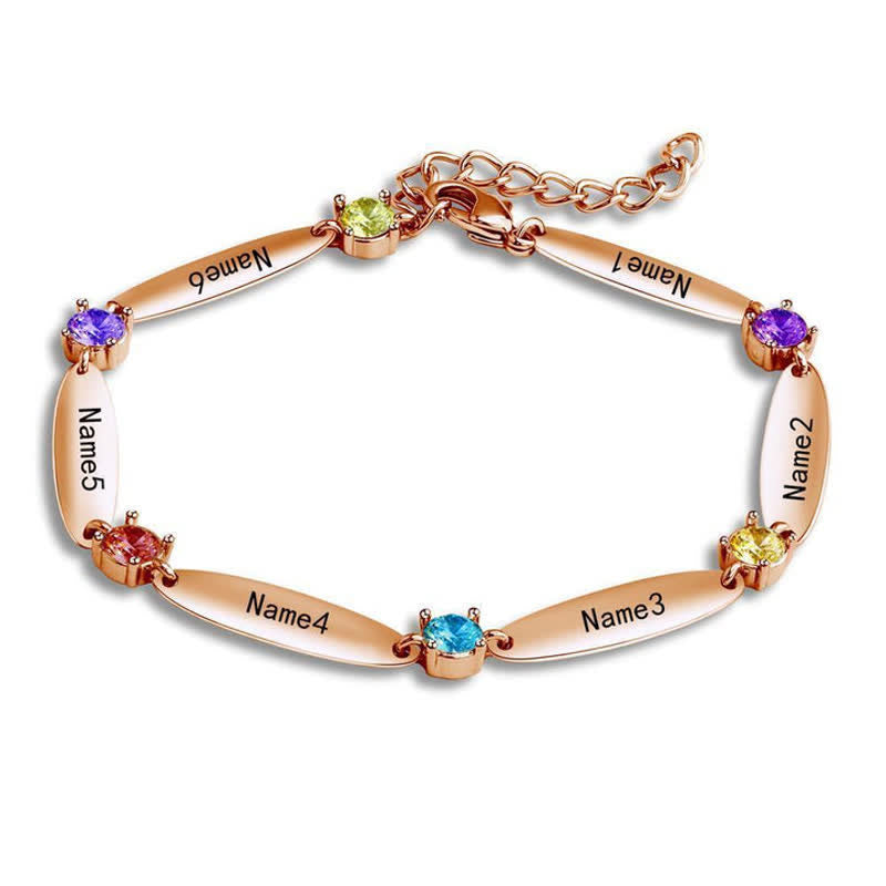 Olivenorma Family Names and Birthstones Bracelet