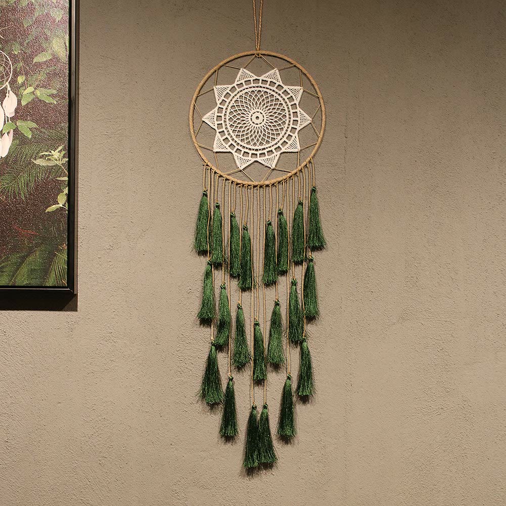 Olivenorma Braided Lace Tassel Pendant Dream Catcher - Green - image 8
