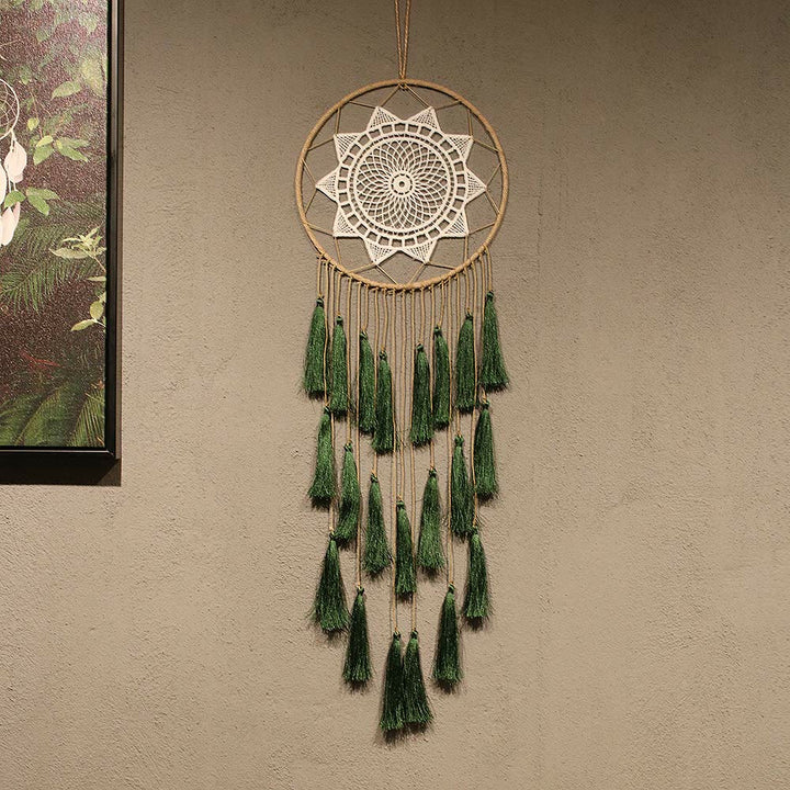 Olivenorma Braided Lace Tassel Pendant Dream Catcher - Green - image 8