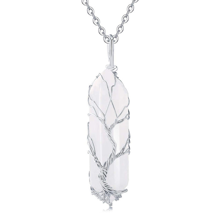 Olivenorma Crystal With Tree Of Life Gemstone Necklace