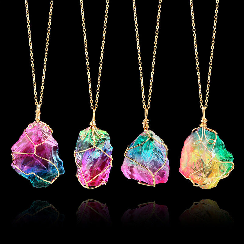 Olivenorma Vintage Fluorite Gemstone Necklace
