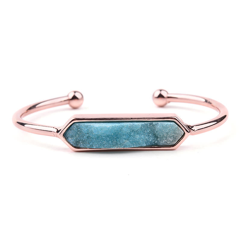 Olivenorma Natural Crystal Cluster Metal Copper Cuff Bracelet