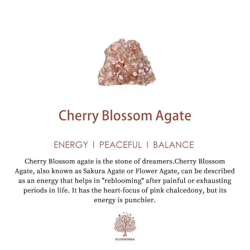 Olivenorma Cherry Blossom Agate Polished Play Stone Crystal Heart