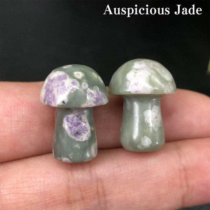 Olivenorma Natural Crystal Mini Mushroom Decoration  - Auspicious Jade - image 17