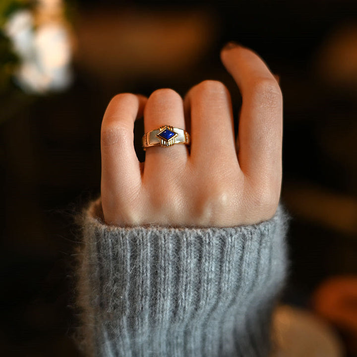 Olivenorma Rhombus Lapis Lazuli Ring