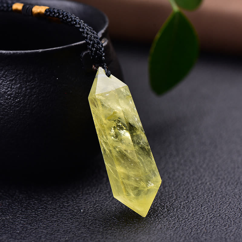 Olivenorma"Prosperous Life" - Citrine Hexagonal Prism Crystal Necklace