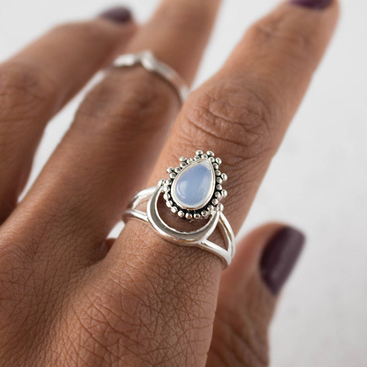 The Crescent Moon Moonstone Ring