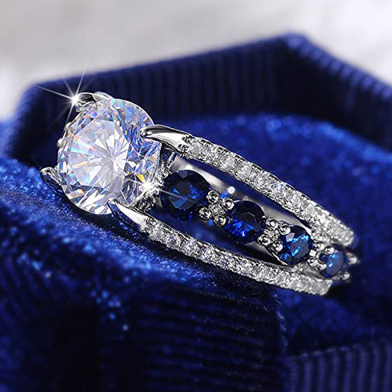 FREE Today: Creative Hollow Sapphire Blue Zircon Ring - image 3