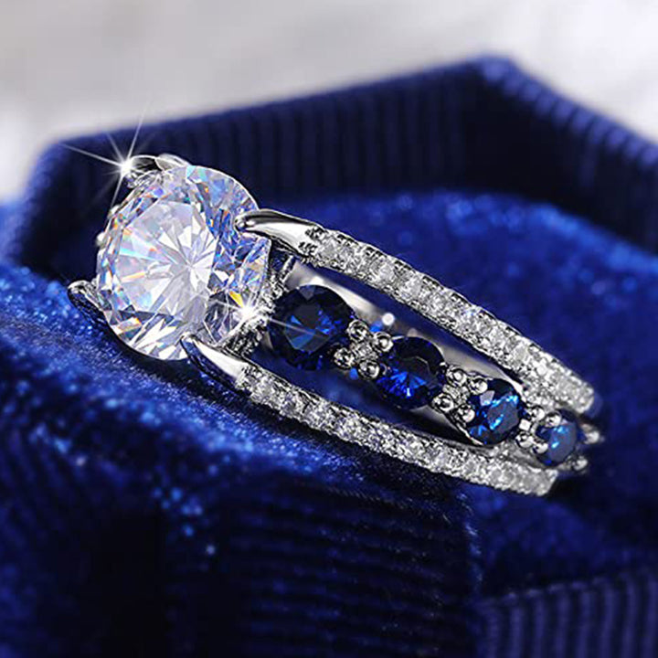 FREE Today: Creative Hollow Sapphire Blue Zircon Ring - image 3
