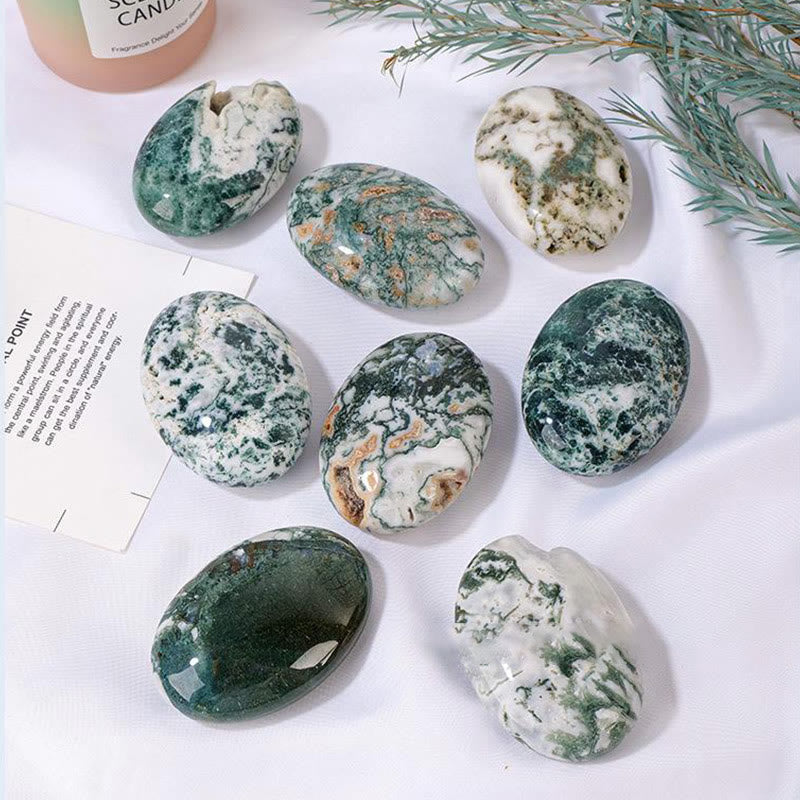 Olivenorma Moss Agate Hot Compress Beauty Massage Natural Stone