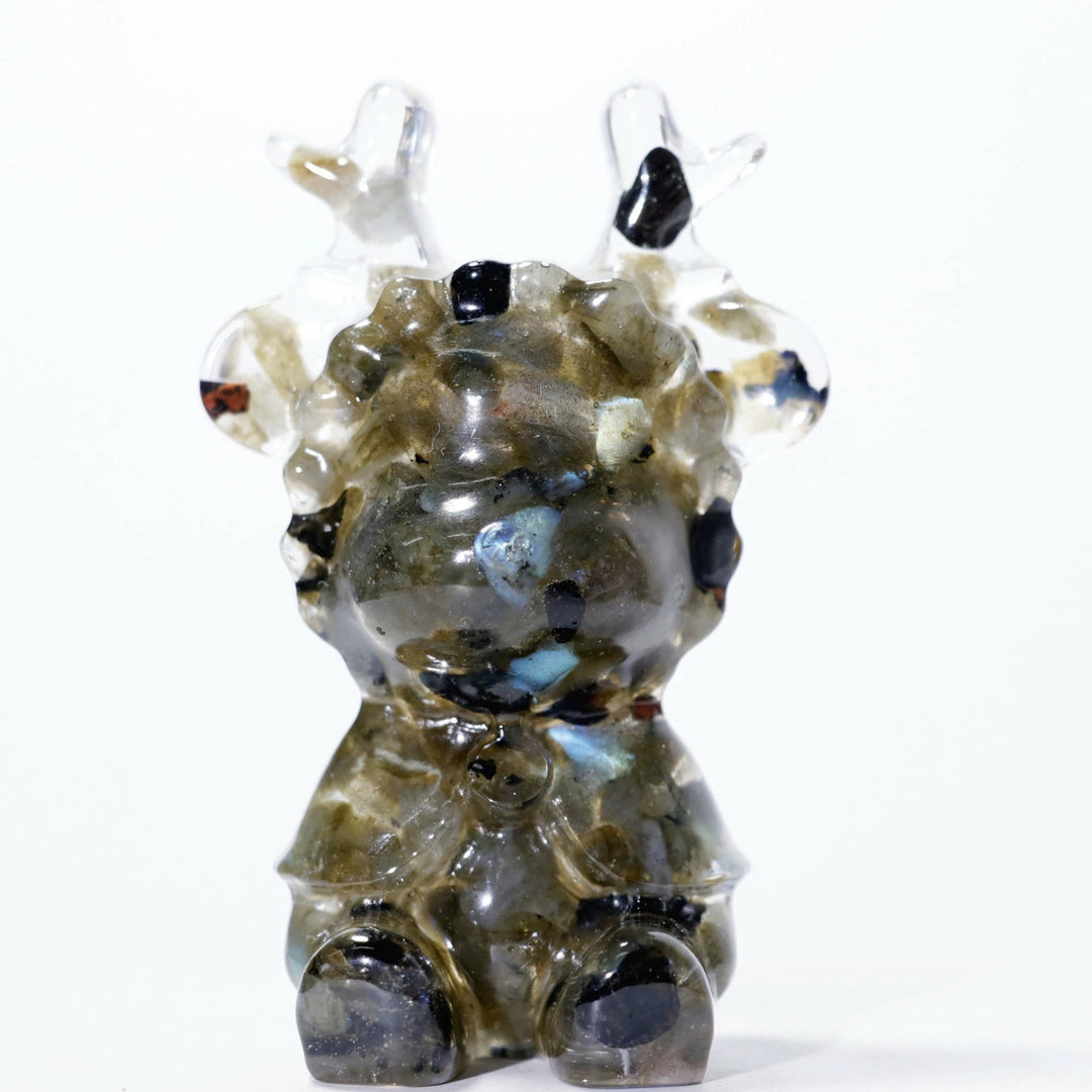 Olivenorma Natural Crystal Elk Ornament Gemstone Decoration - Labradorite - image 15