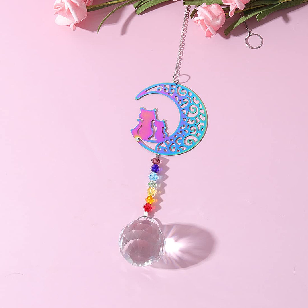 Olivenorma Clear Crystal Hanging Chakra Beads Wind Chime Suncatcher