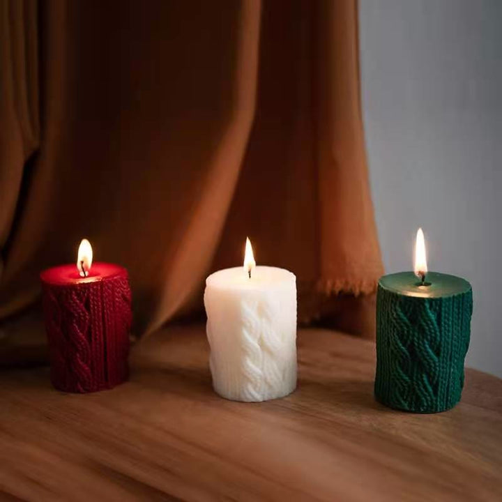 Olivenorma Engraved Glove Yarn Ball Christmas Sock Candle