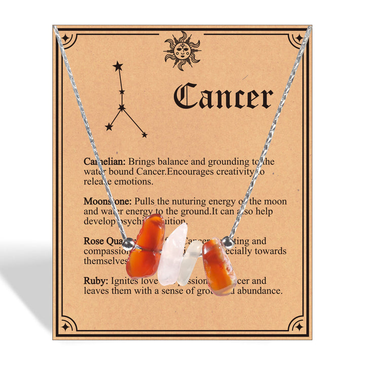 Olivenorma Natural Stone Zodiac Sign Choker Necklace