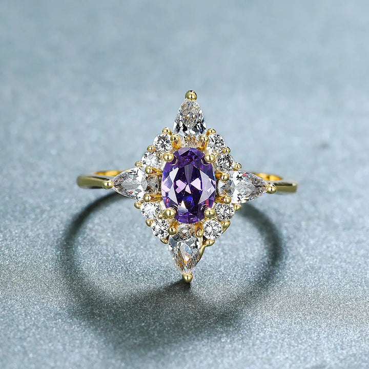 FREE Today: Elegant Amethyst with Zircon Gold Ring  - image 4