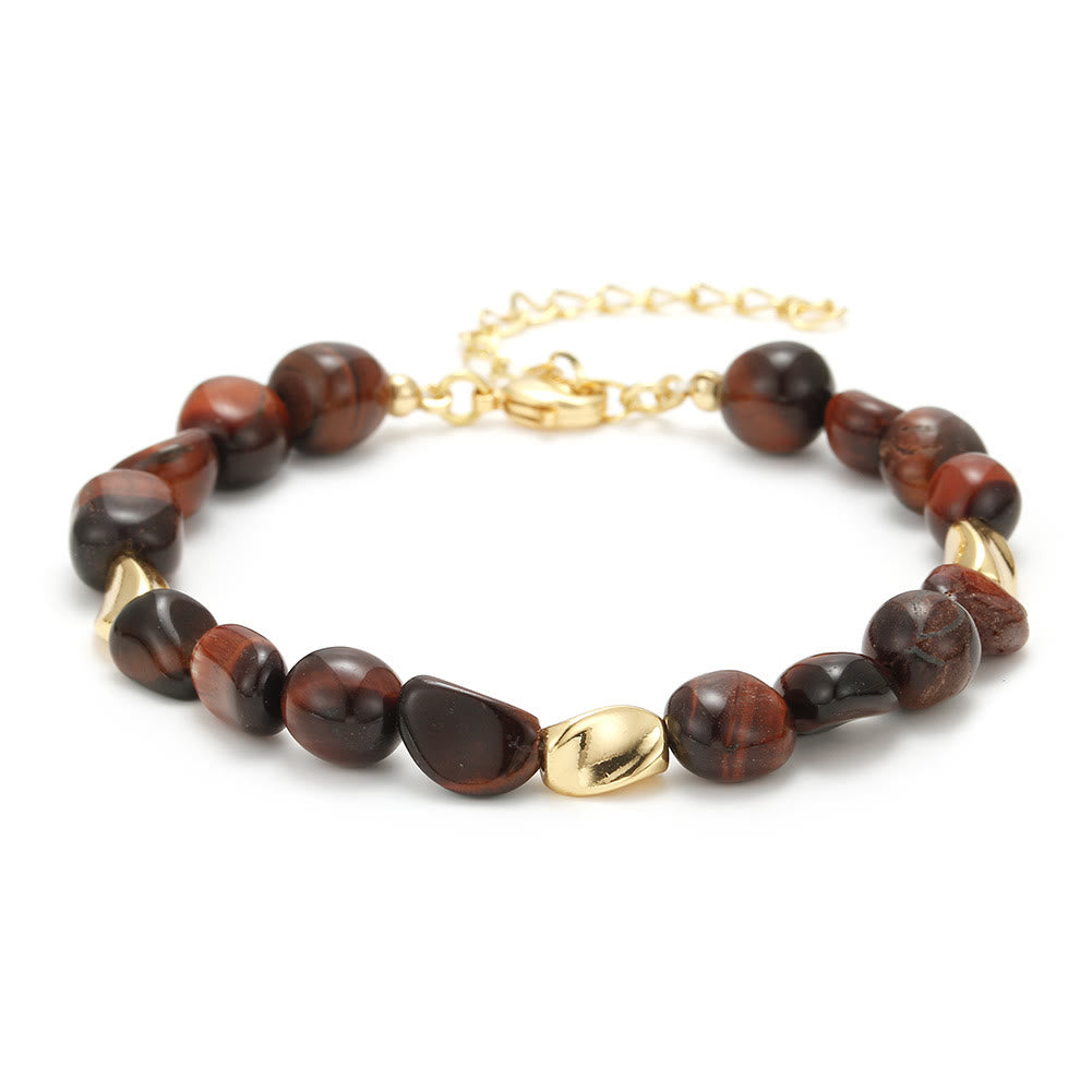 Olivenorma Irregular Multi-color Natural Stone 18k Copper Bracelet