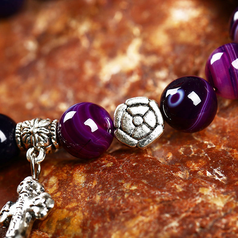 Olivenorma Natural Crystal Cross Symbol Bracelet