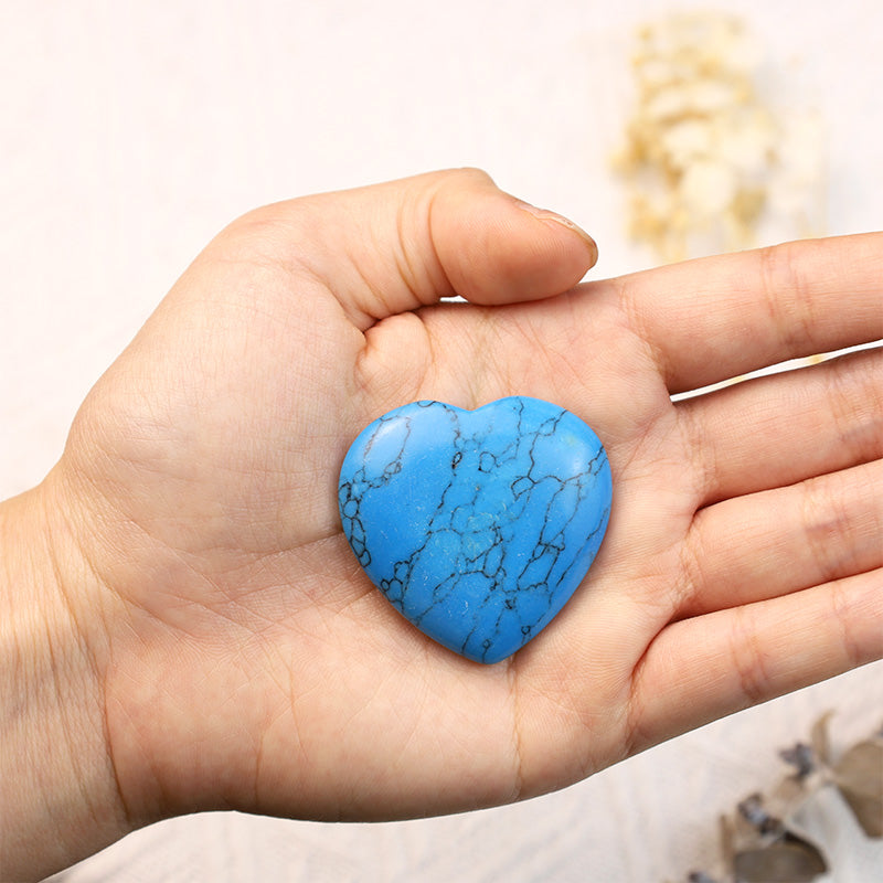 Olivenorma Blue Turquoise Heart Worry Stone